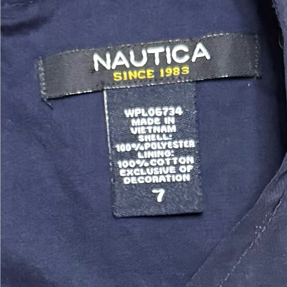 Nautica Blue and Yellow Pleated Sundress Sleeveless Casual - Picture 2 of 6